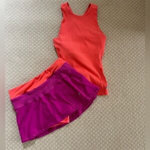 Fila pink and orange tennis skort, size S